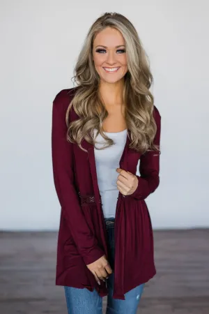 Till We Meet Again Burgundy Cardigan