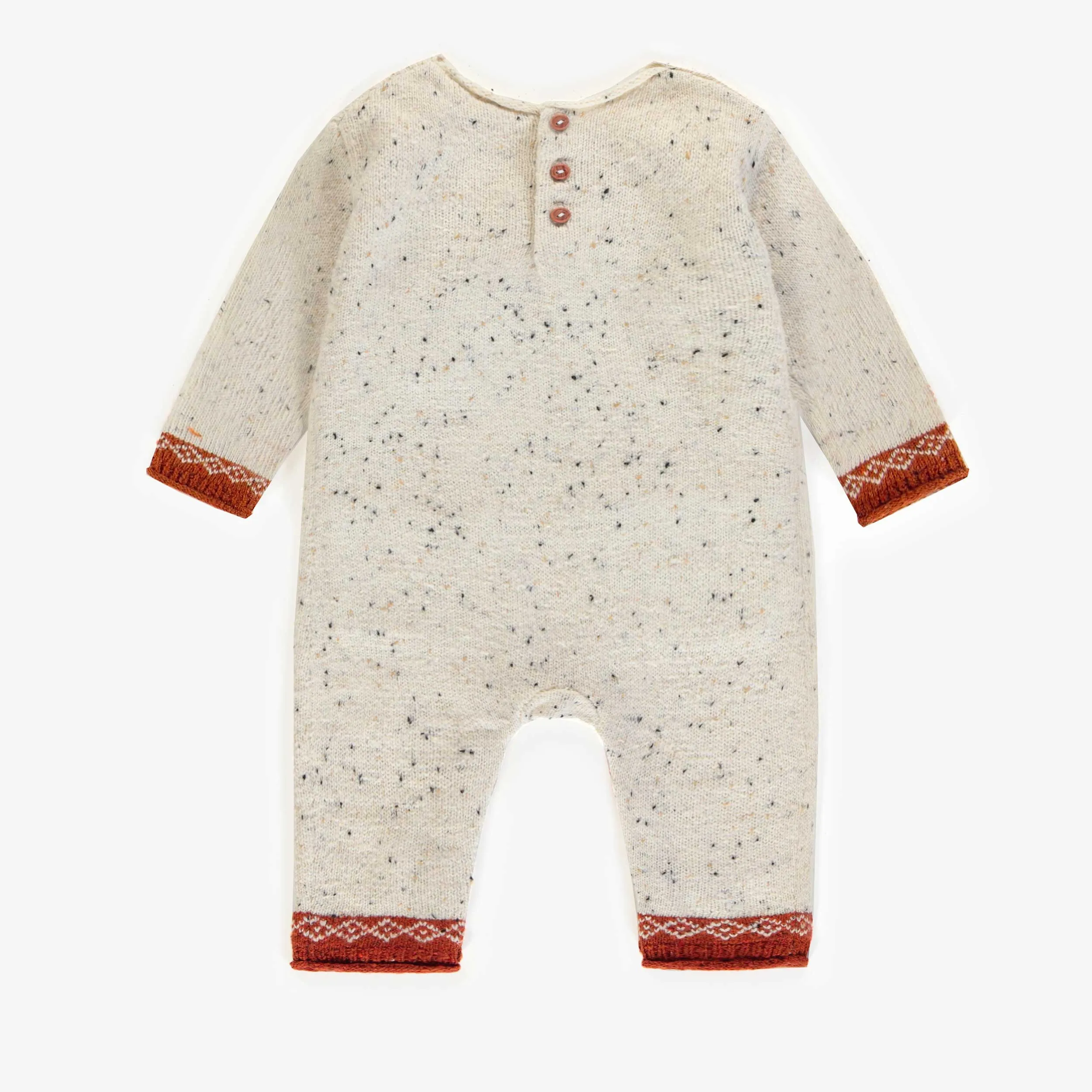 Une-pièce crème en maille, naissance  || Knitted cream One-piece, newborn