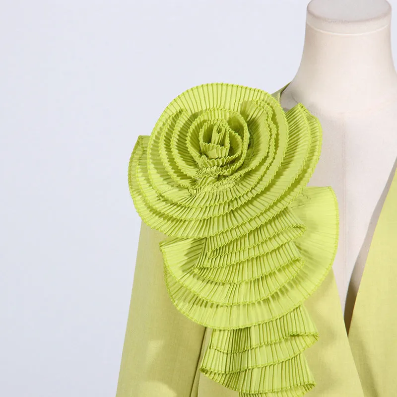 V-neck Three-Dimensional Floral Stitching Design Blazer