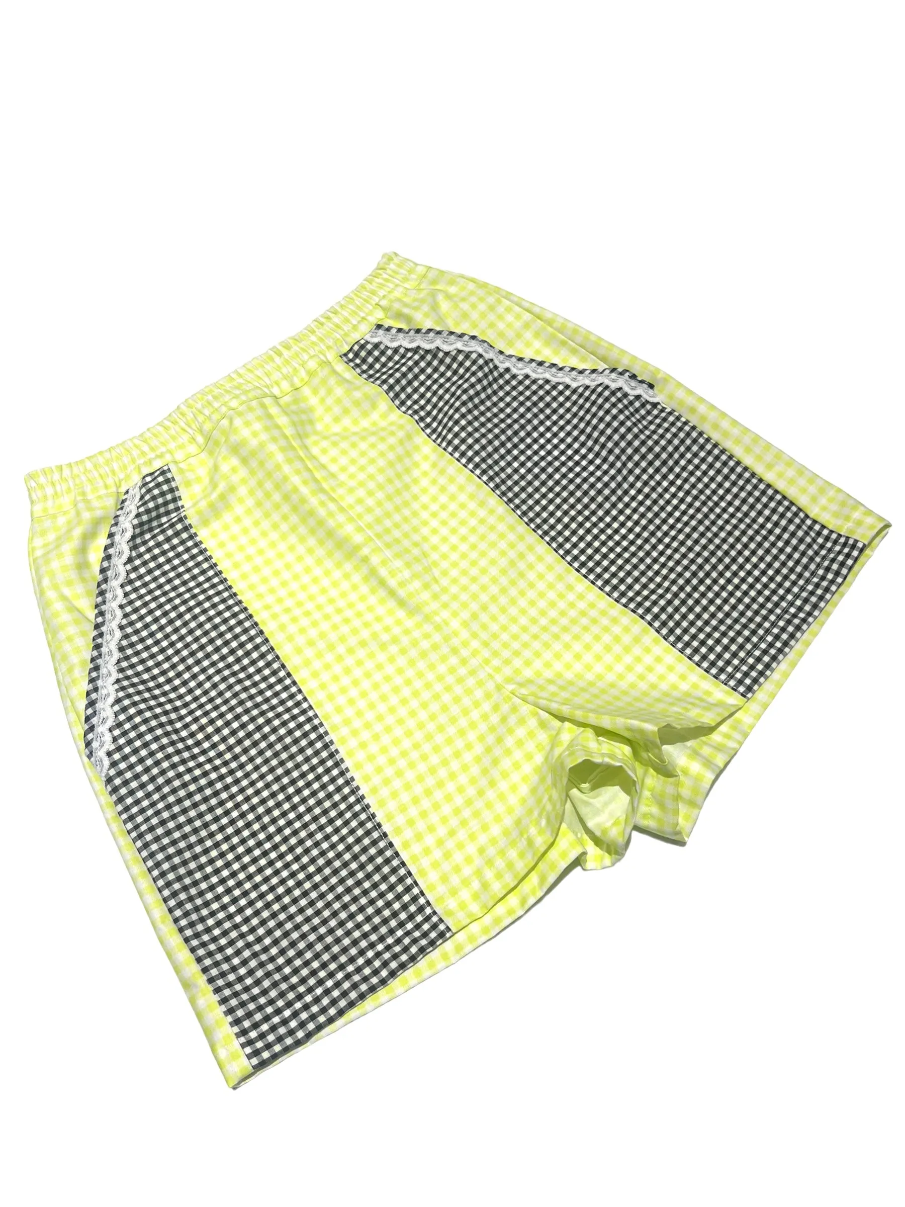VALENTINA - Elastic Waist Band Shorts - Gingham
