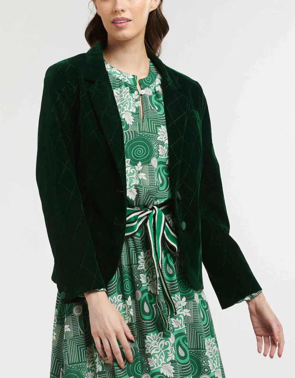 Velvet Duchess Jacket - Hunter Green