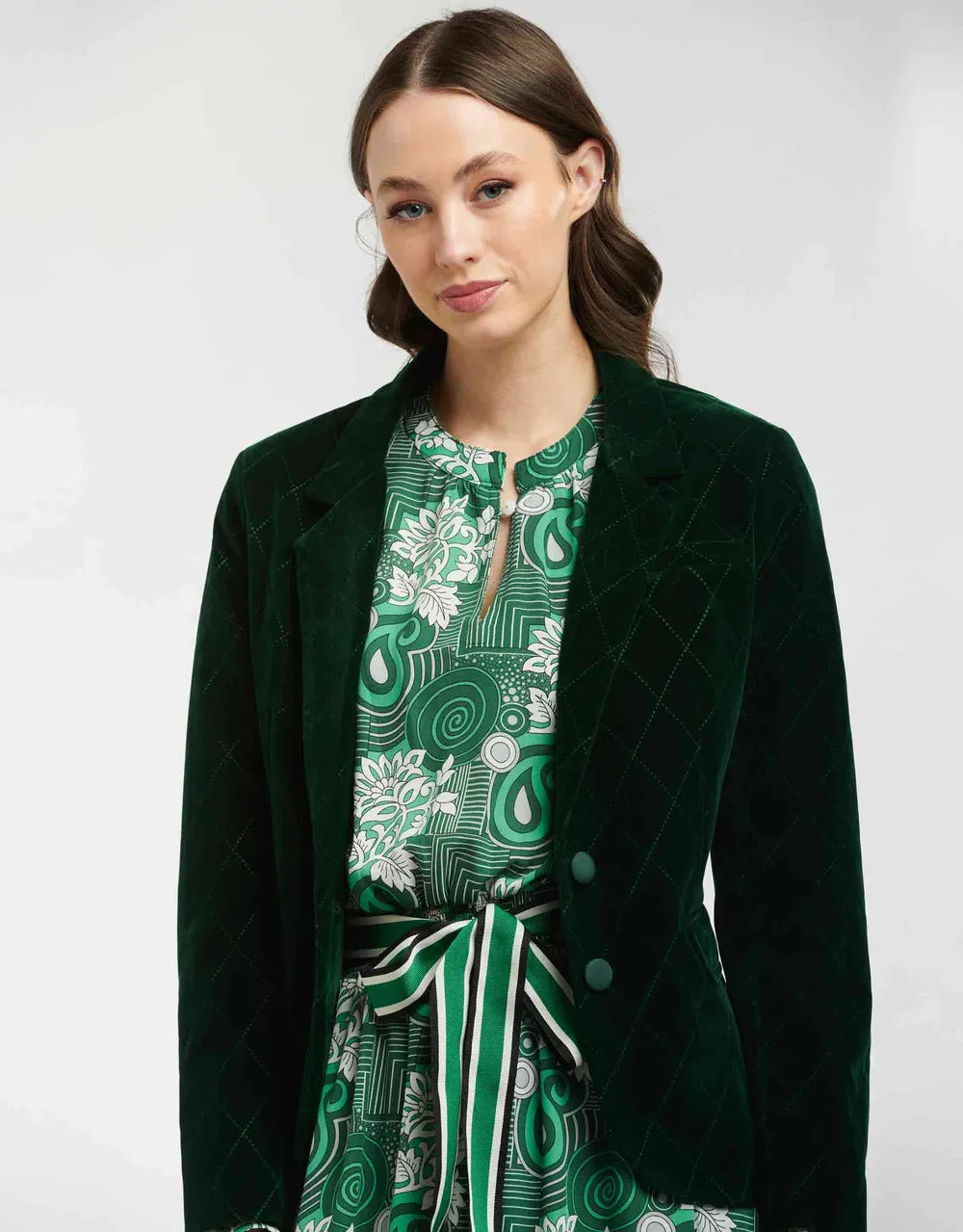 Velvet Duchess Jacket - Hunter Green