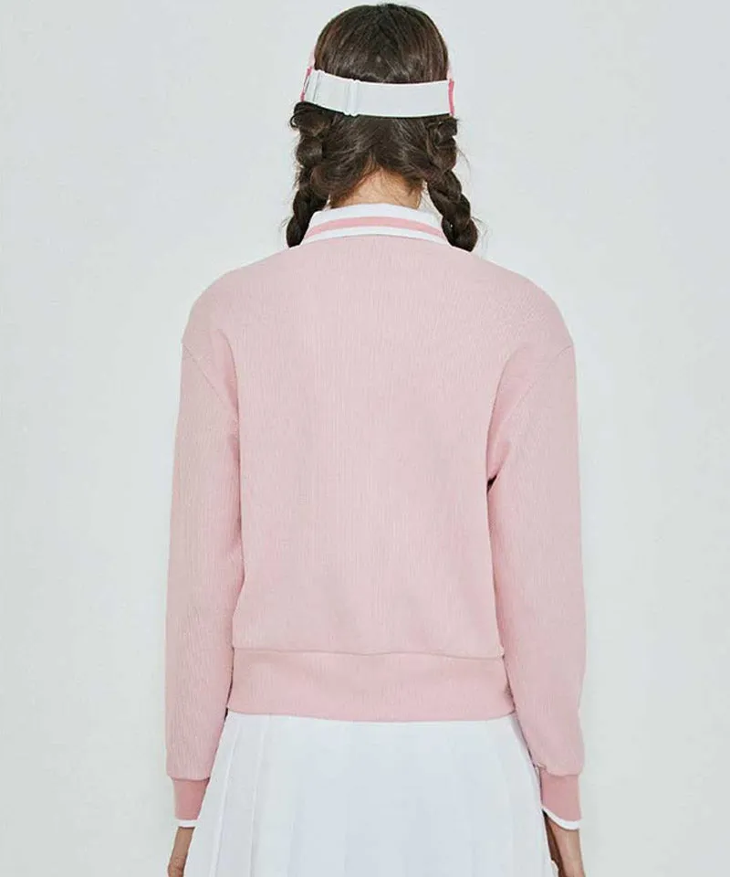 Vice Golf Atelier Women's Textured Collared Long Sleeve T-Shirt - Pink
