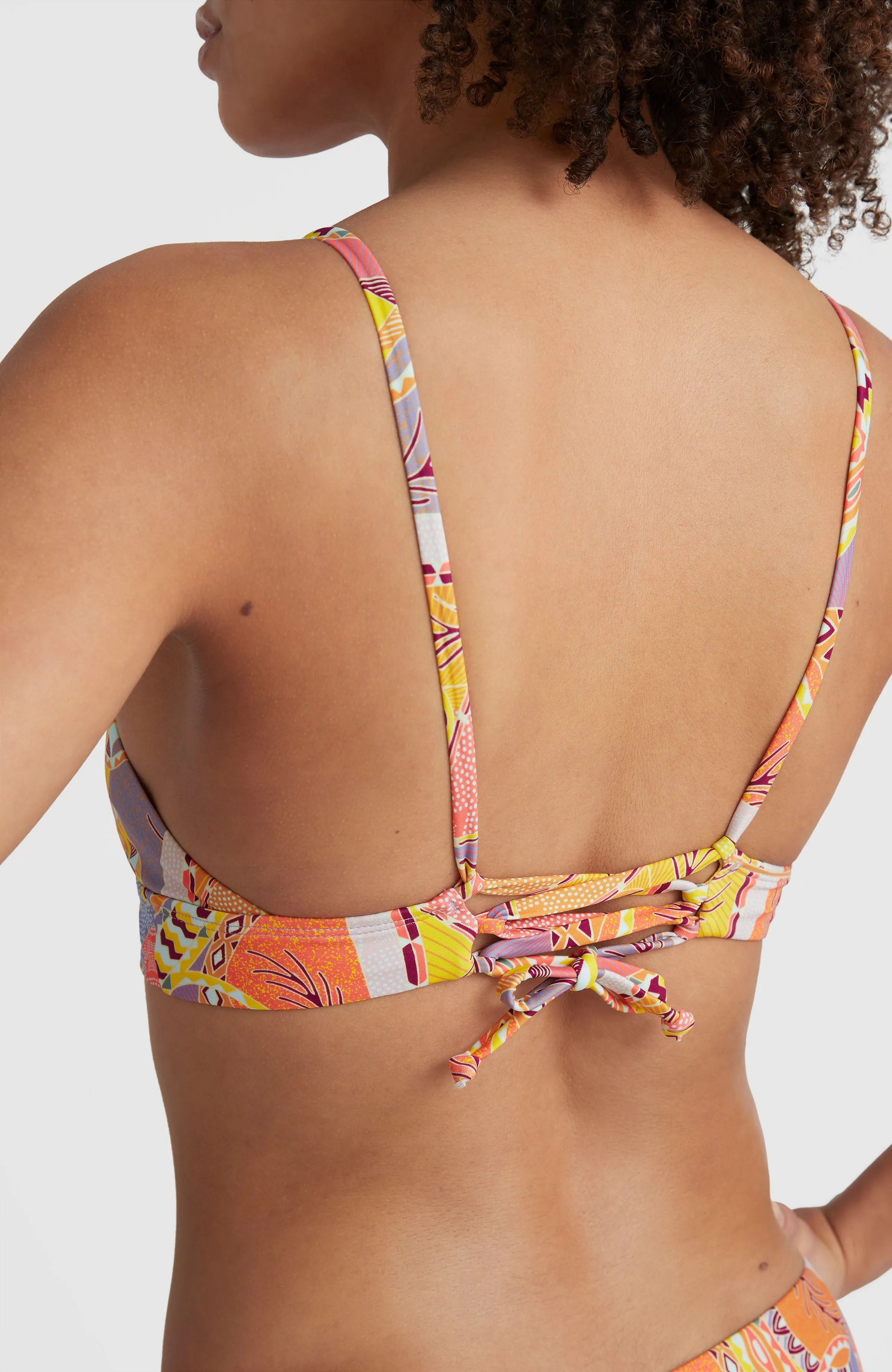 Wave Bikini Oberteil | Yellow Scarf Print