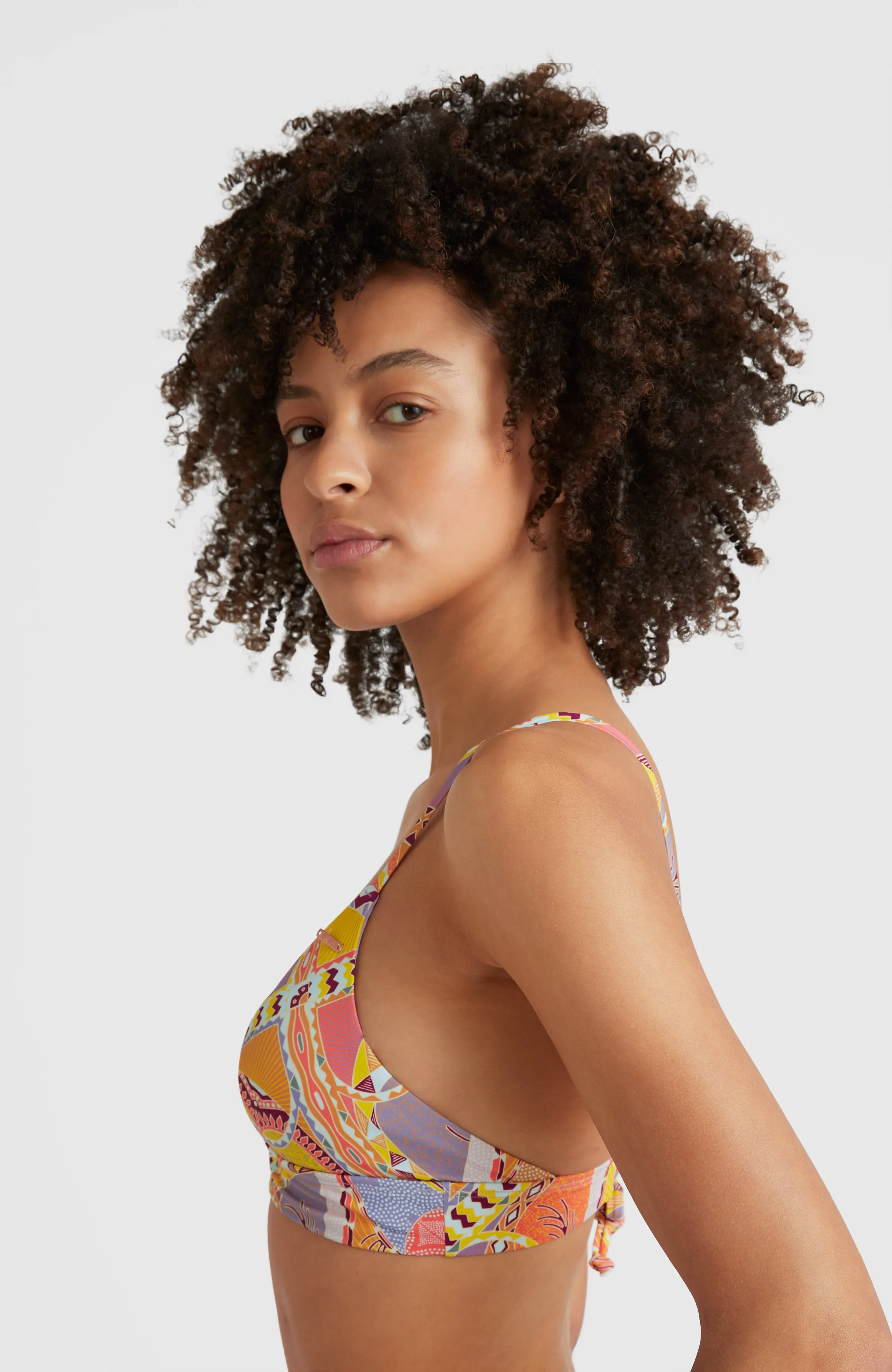 Wave Bikini Oberteil | Yellow Scarf Print