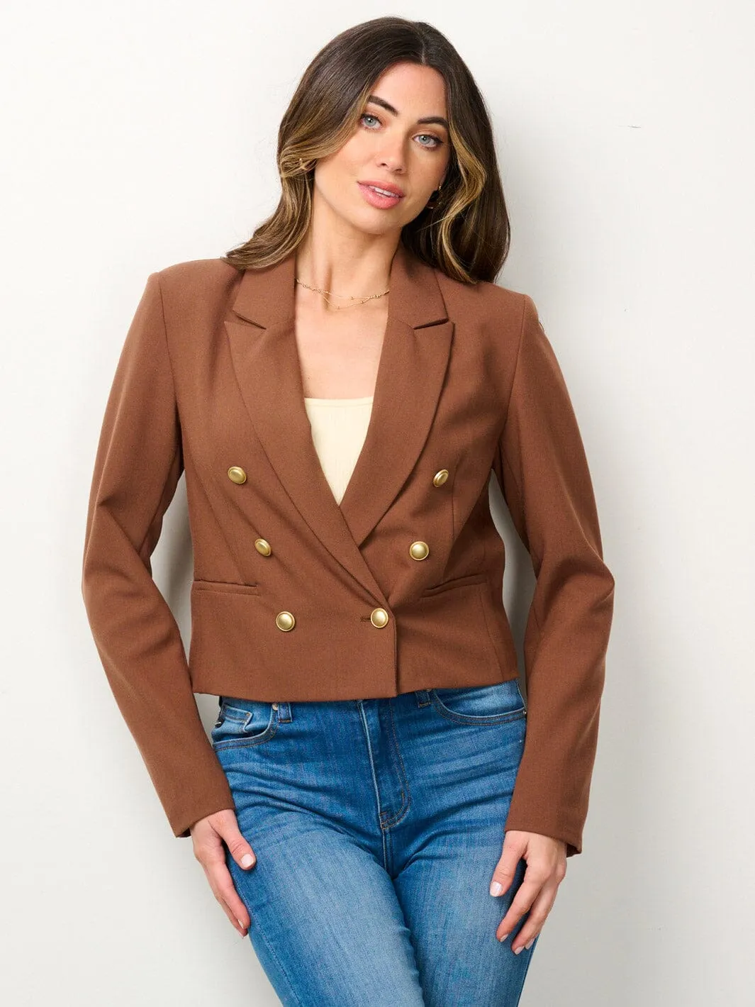WOMEN'S LONG SLEEVE BUTTON CLOSURE BLAZER