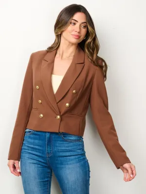 WOMEN'S LONG SLEEVE BUTTON CLOSURE BLAZER