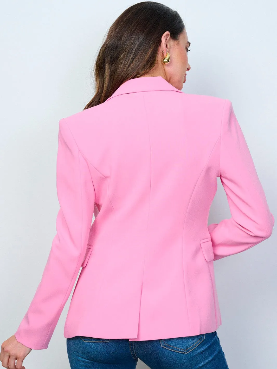WOMEN'S LONG SLEEVE BUTTON CLOSURE BLAZER