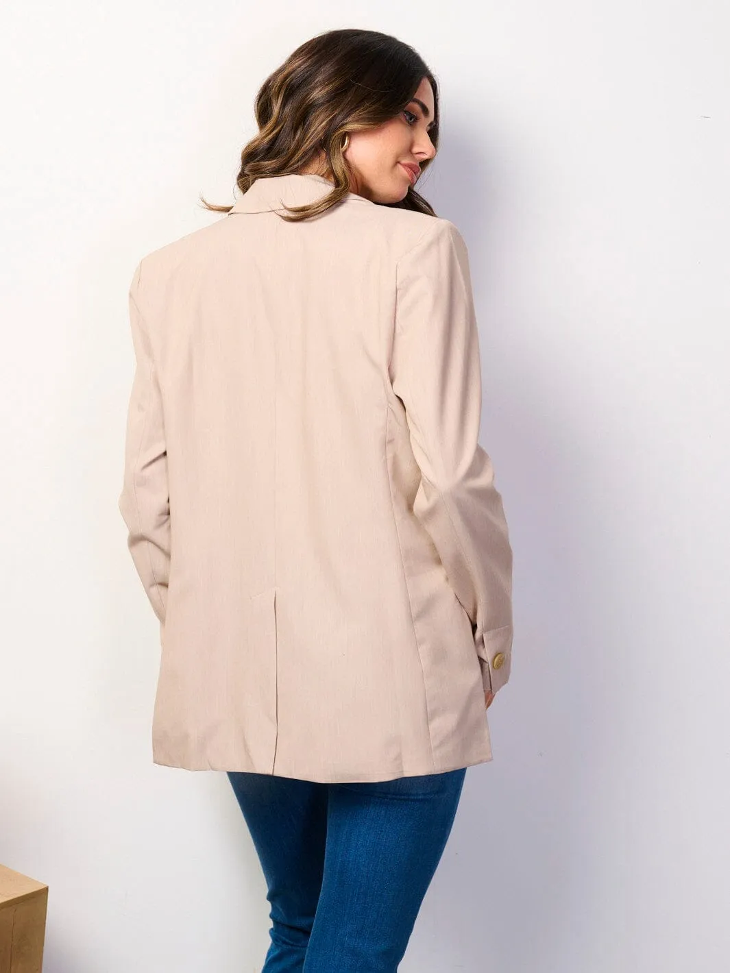 WOMEN'S LONG SLEEVE BUTTON CLOSURE BLAZER