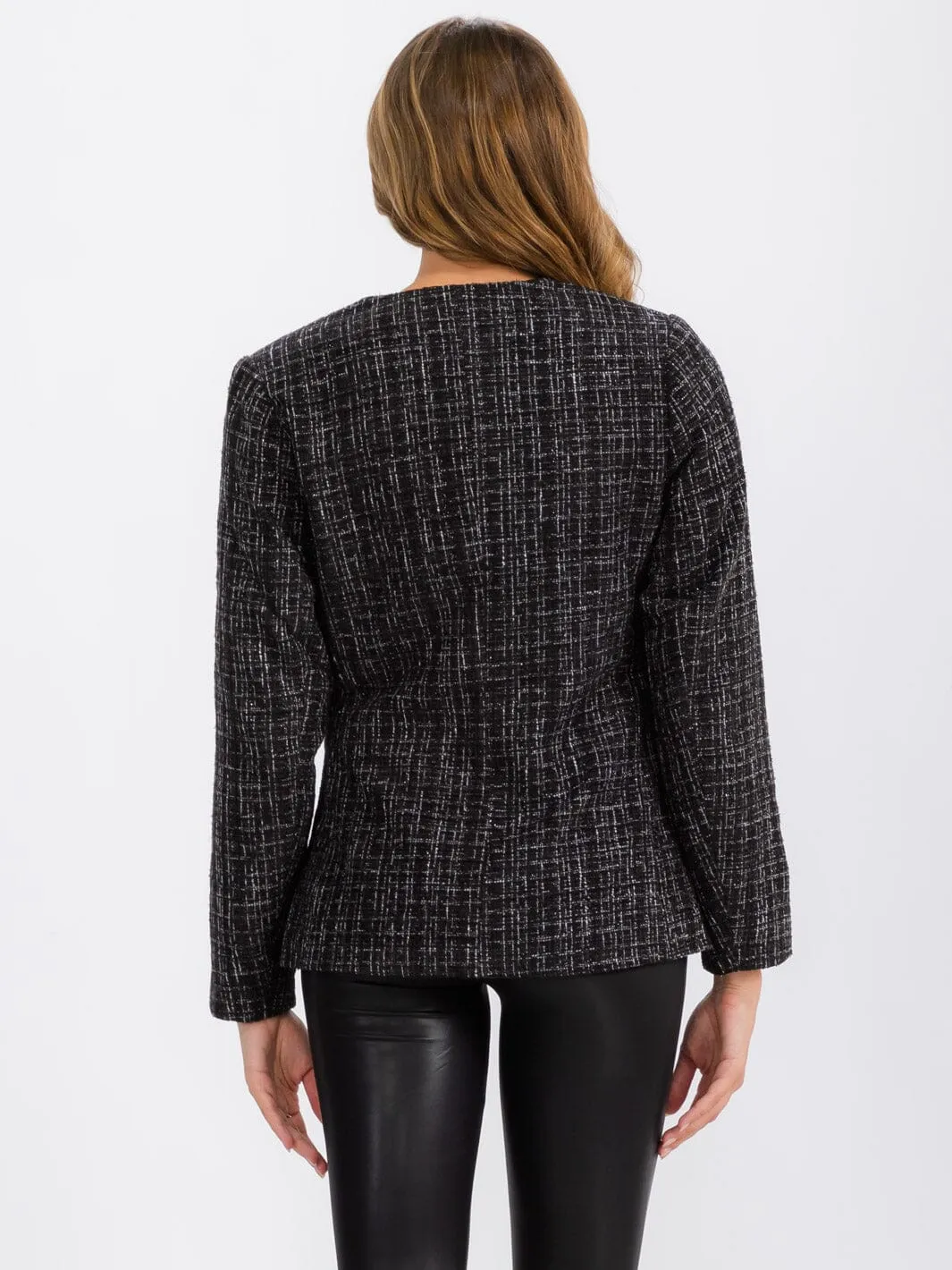 WOMEN'S LONG SLEEVE BUTTON CLOSURE FRONT POCKET BLAZER