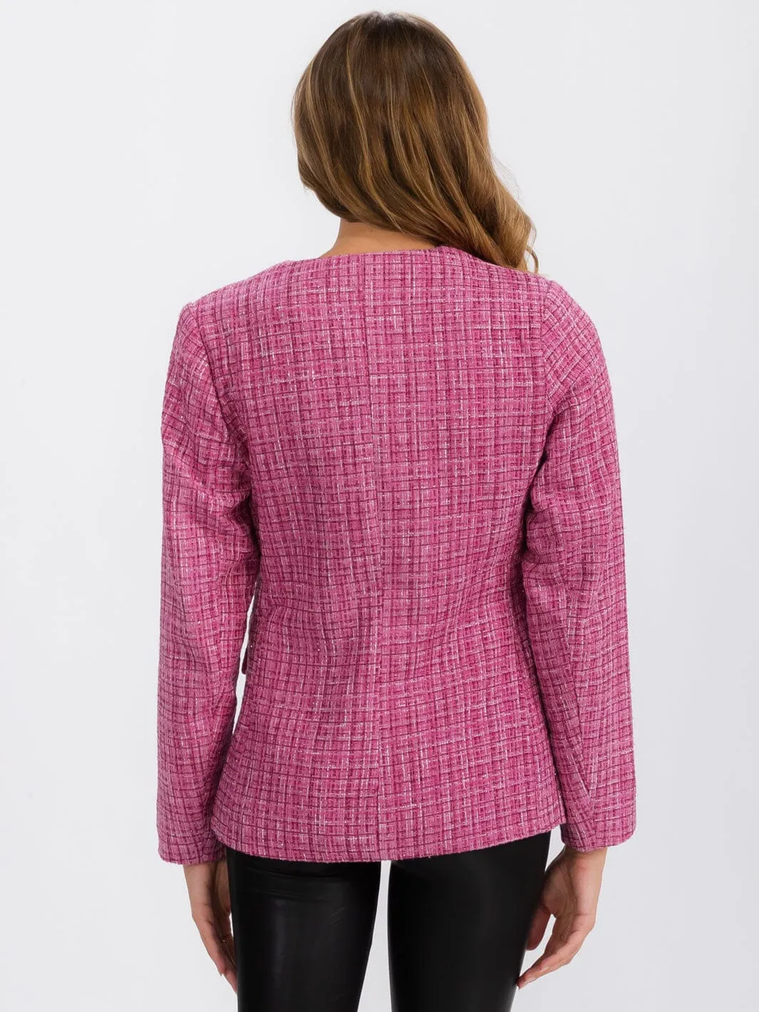 WOMEN'S LONG SLEEVE BUTTON CLOSURE FRONT POCKET BLAZER