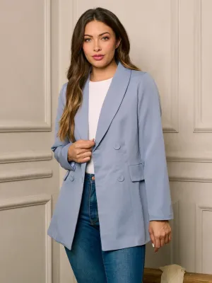 WOMENS LONG SLEEVE BUTTON CLOSURE POCKETS BLAZER