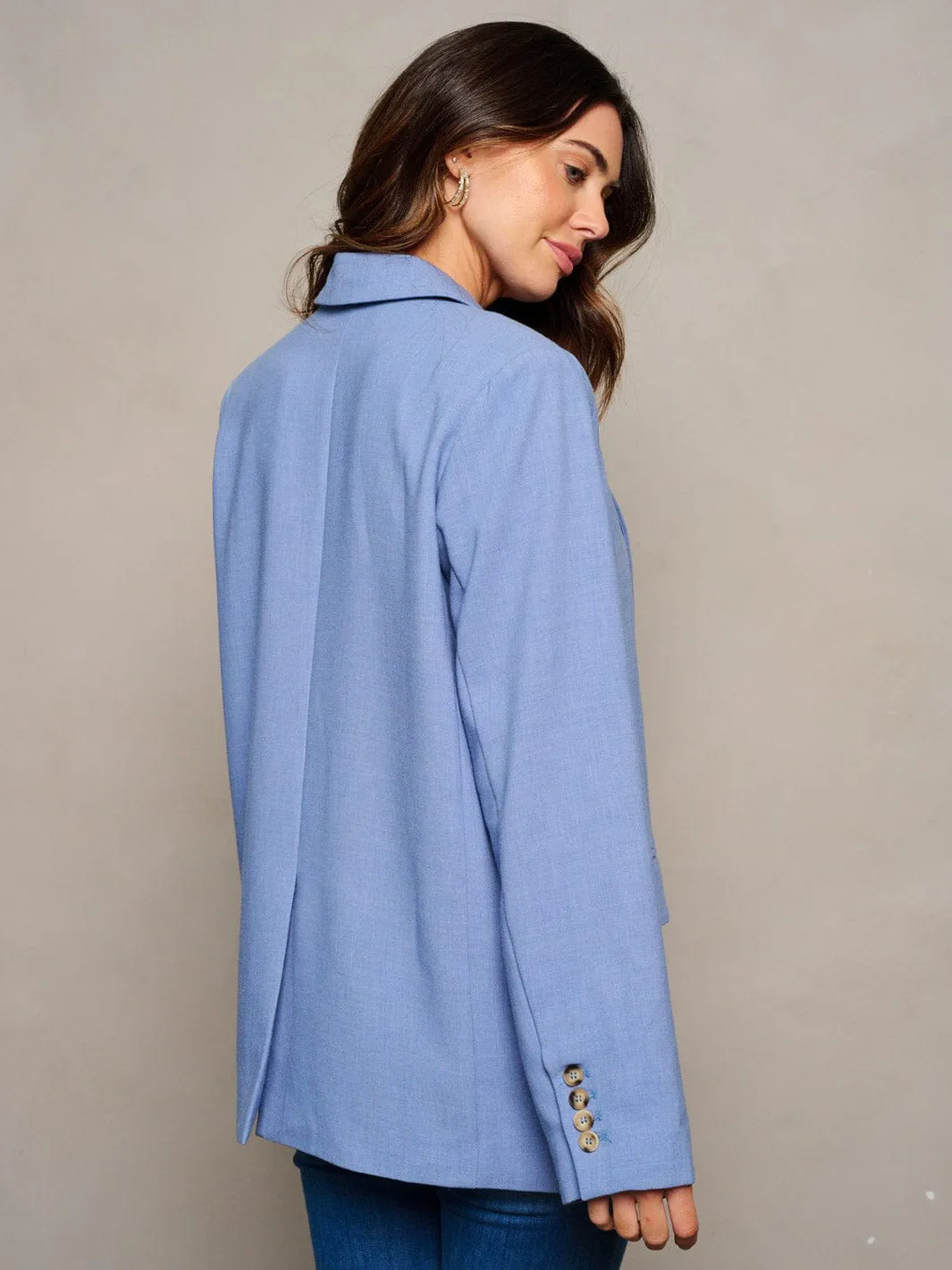WOMEN'S LONG SLEEVE BUTTON CLOSURE POCKETS BLAZER