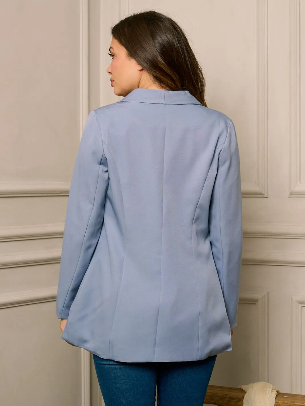 WOMENS LONG SLEEVE BUTTON CLOSURE POCKETS BLAZER