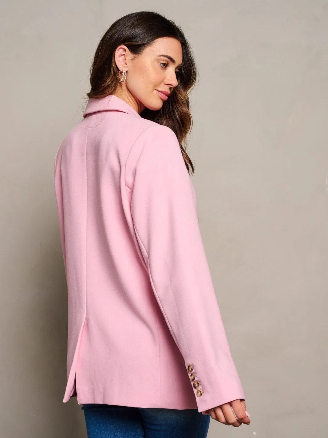 WOMEN'S LONG SLEEVE BUTTON CLOSURE POCKETS BLAZER