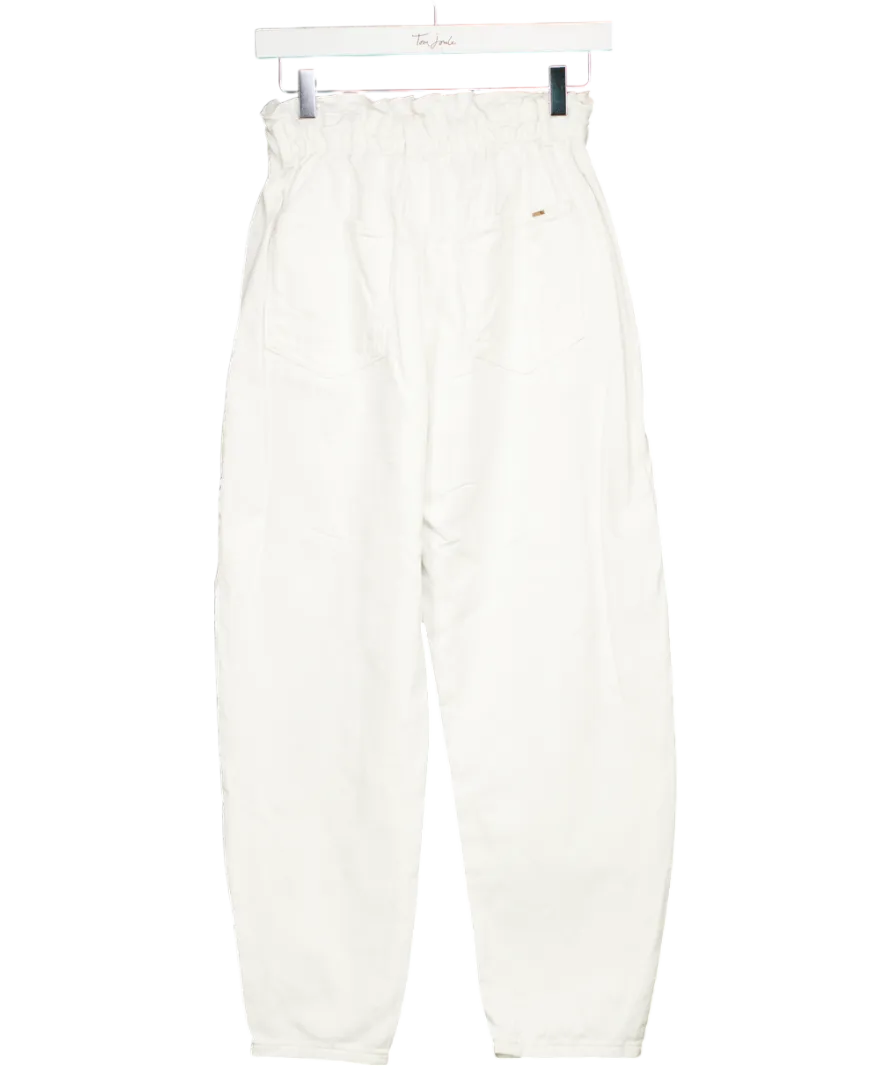 ZARA White High Waist Paperbag Jeans UK 6